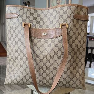 Gucci Beige and Brown Signature Tote